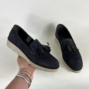 The Flexx Traveler Loafers Women's 8.5 Blue Suede Tassel Slip-On Comfort Shoes